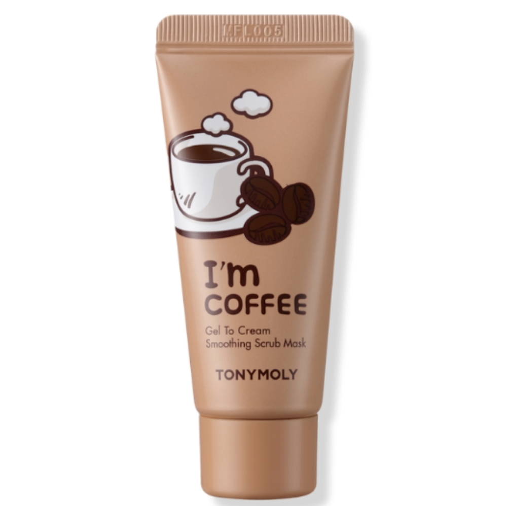TONYMOLY I'M COFFEE GEL TO CREAM DE-PUFF SMOOTHING SCRUB MASK.